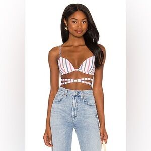NWT Striped Multi-Color Wrap Bralette